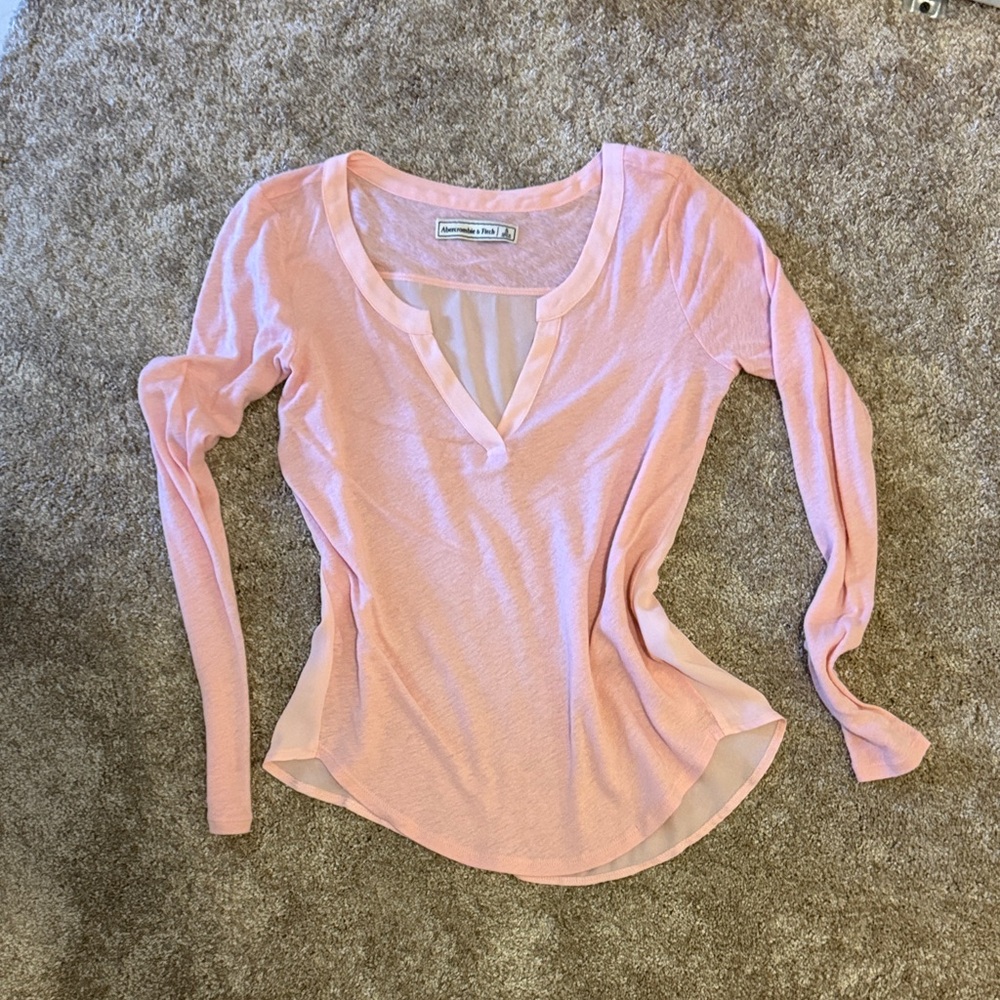 Women's Pink Long Sleeve Top